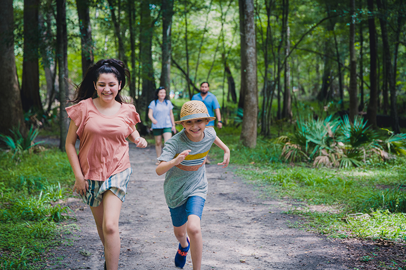 kids running and playing, enjoying, Suwannee river springs